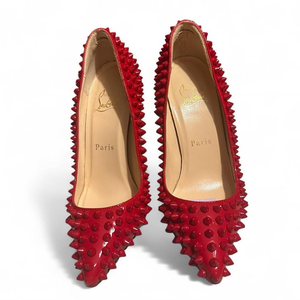 Christian louboutin red patent leather pigalle spiked heels - Picture 3 of 8